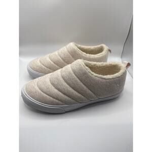 Hurley Arlo Puff Loafers Women’s 7M Beige Slip-On Textile Faux Fur Casual Shoes